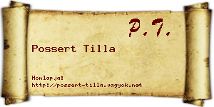 Possert Tilla névjegykártya